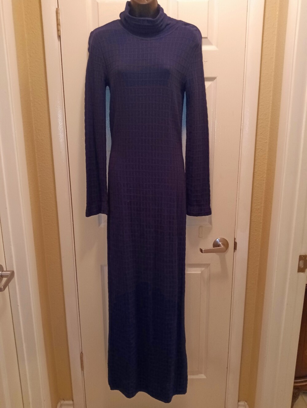 Peruvian Connection Navy Turtleneck Sweater Maxi Dress Very High Quality Size M